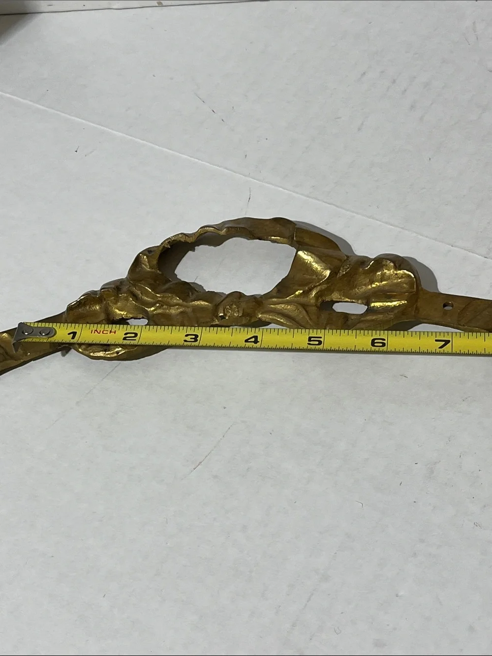 VTG Brass Ribbon Bow Swag Draping Wall Hanging Accent Decor 14.25”x4”